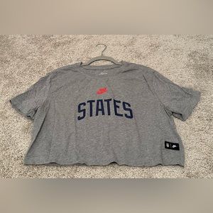 Nike Gray USMNT States Cropped T Shirt